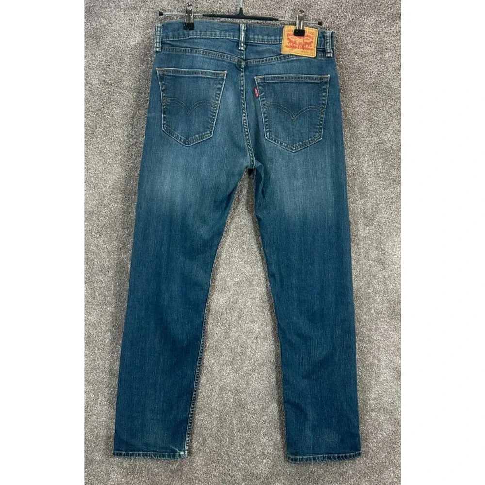 Levis 505 Jeans Mens 31X32 Blue Faded Whiskering Actual 31X30 Medium Wash‎